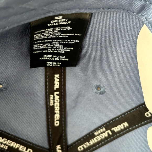 Karl Lagerfeld Paris Logo Ripstop Baseball Cap Light Blue MSRP $65 - Picture 7 of 9